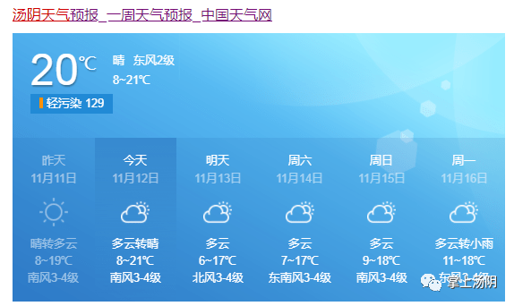 汤阴天气预报更新通知