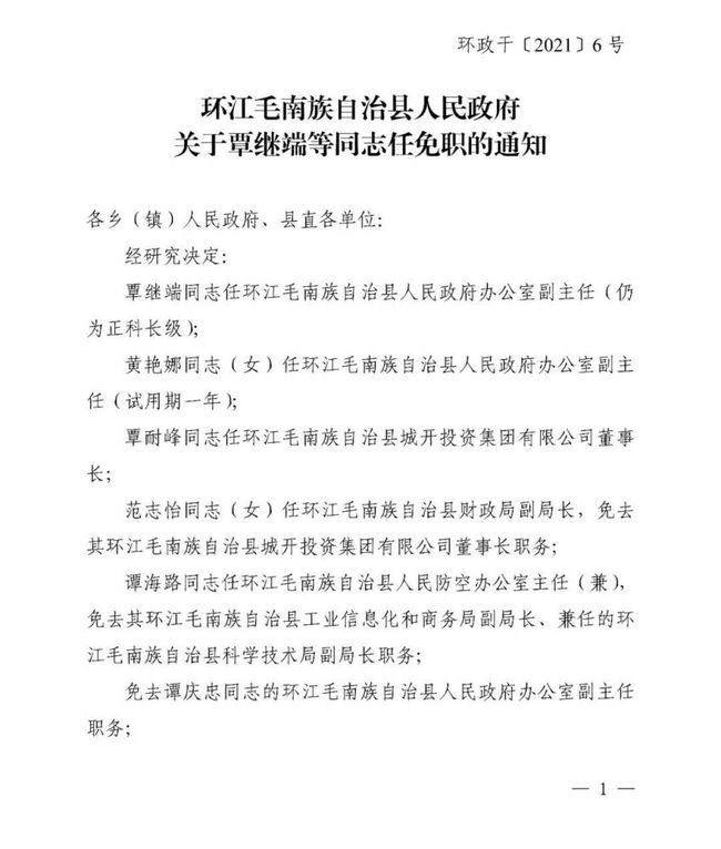 环江毛南族自治县统计局人事任命动态及分析简报